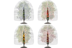 OZMI 4 Pack Garden Plant Fruits Blueberry Bushes Protection Netting Covers Barrier Bags with Metal Zipper & Drawstring, Garden Plant Tree Blueberries Bush Protector Mesh Net Bags(4.6 x 5.9 Ft)