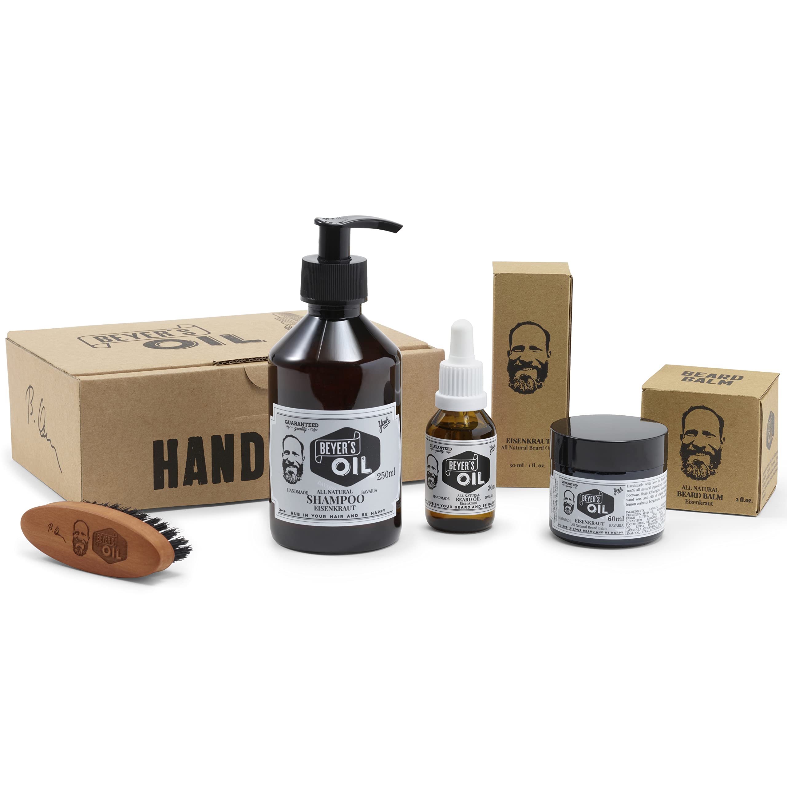 Beyer's Oil Boxxx Beard Care Complete Set - Beard Oil + Beard Balm + Beard Shampoo + Beard Brush