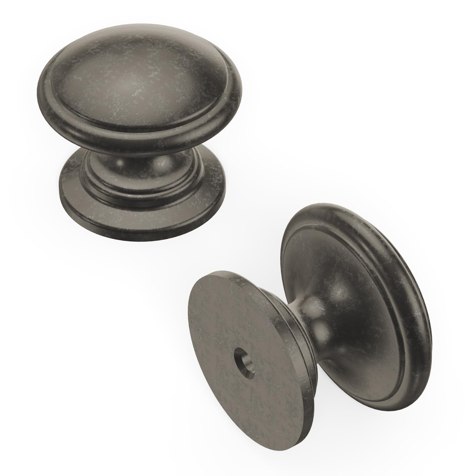 Hickory Hardware 1 Pack Solid Core Kitchen Cabinet Knobs, Luxury Cabinet and Dresser Knobs, Handle Pulls for Doors & Drawers, 1-1/4 Inch, Black Nickel Vibed, Williamsburg Collection