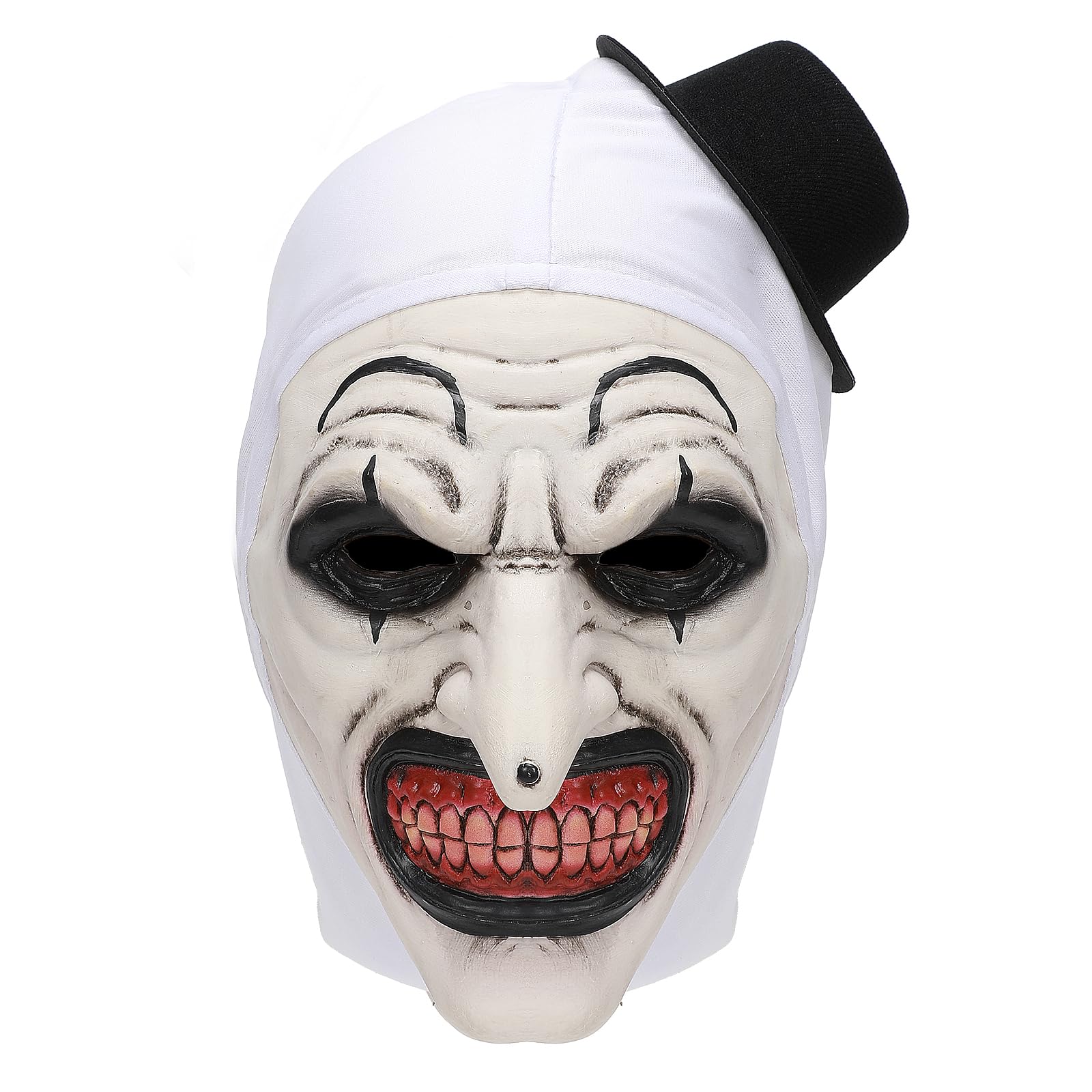 SINSEN Adult Terrifier Art the Clown Mask Scary the Killer Clown Joker Mask Halloween Cosplay Full Head Costume Props (Creepy mask, One size)