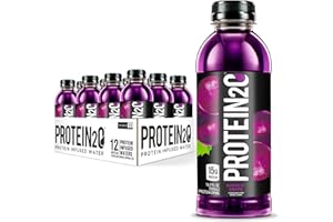 Protein2o 15g Whey Protein Isolate Infused Water, Ready To Drink, Sugar Free, Gluten Free, Lactose Free, Harvest Grape, 16.9 oz Bottle (Pack of 12)