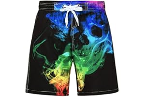 Idgreatim Teens Boys Swim Trunks Quick Dry Beach Swimwear UPF 50+ Board Shorts with Mesh Lining 6-14 Years