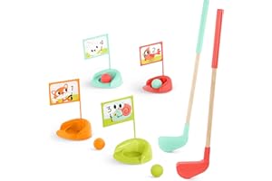 B. Toys – Wooden Golf Set for Toddlers with Storage Bag – Sports & Outdoors Pretend Play Toy – 15 Pieces Set – 3+ Years