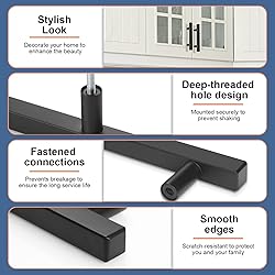 AEEKEL 30 Pack Square Cabinet Handles Matte Black