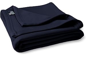 MV Sport Lightweight Sweatshirt Blanket Throw – Breathable Oversized Fleece Knit for Summer, Couch, Bed, Travel, Beach, and Outdoors – Soft and Cozy Light Weight Blanket 54" x 84" Navy