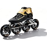 Inline Speed Skates for Men Women,Professional Carbon Fibre Roller Skates Blades Adult Male Female, High Performance Racing Skates for Marathon Racing &amp; Outdoor Fitness,Black