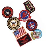 Pete Mitchell Navy Fighter Iron On Sew on Patch Set (8 PC Set)