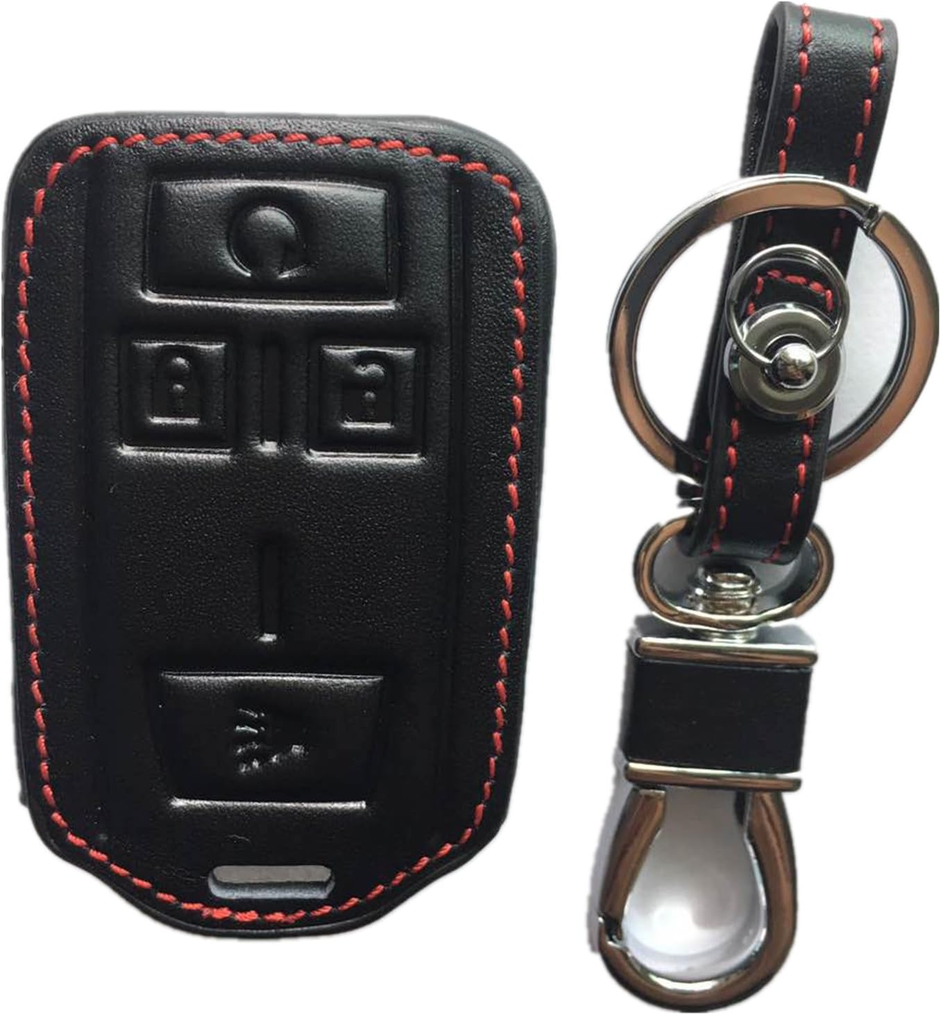 Rpkey Leather Keyless Entry Remote Control Key Fob Cover Case protector For Chevrolet Silverado 1500 2500 HD 3500 HD Colorado Tahoe Suburban Gmc Yukon Sierra 1500 Canyon M3N-32337100 13577770 13580082