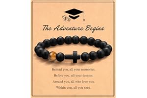 ESTAIRKAS Cross Bracelet for Men, Christian Gifts for Men, 2024 graduation gifts for him college high school, Religious Gifts for Men Son Teens Boys Niece Dad Husband Boyfriend Brother Grandson Birthday Gifts