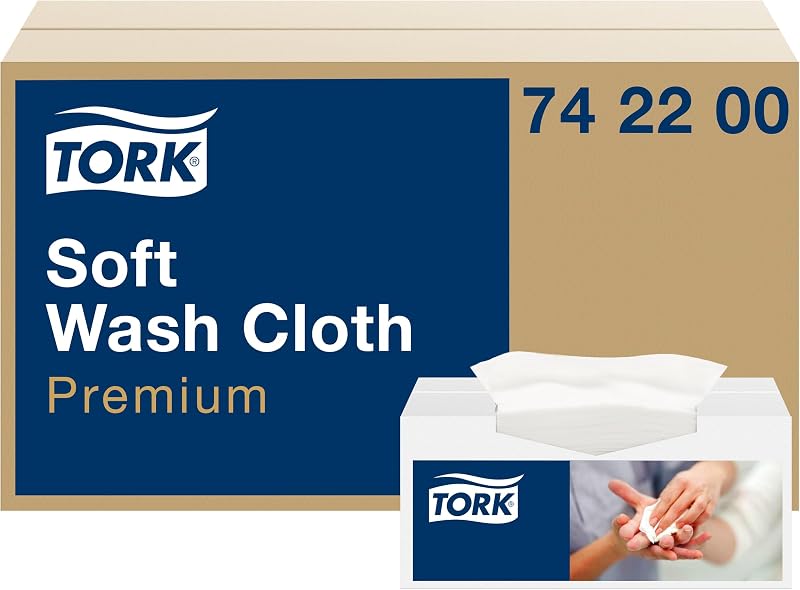 Tork Premium Disposable Wash Cloths Extra Soft 135 sheets 1 ply White