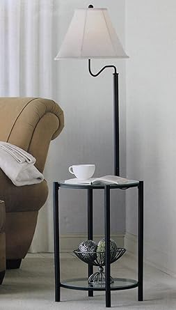 Mainstays Glass Furniture Floor Lamp Matte Black Finish