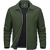 MAGCOMSEN Men's Lightweight Jackets Full Zip Up Light Coat Laydown Collar Jacket Casual Windbreaker Jacket with Zip Pockets