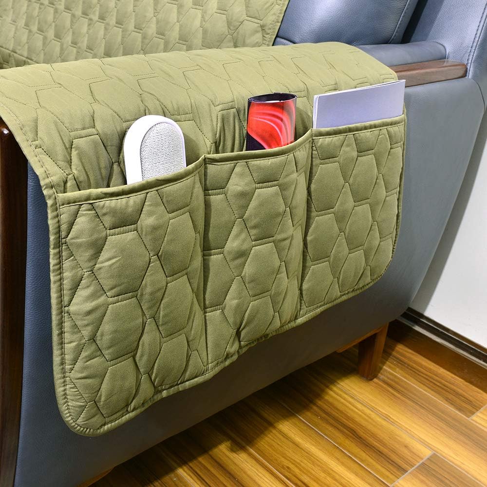RBSC Home 46 Inch Loveseat Cover 100% Waterproof Slipcovers Anti-Slip Couch Covers for Leather Loveseat, Pets, Dogs, Cats Washable Protector (46",Olive): Kitchen & Dining