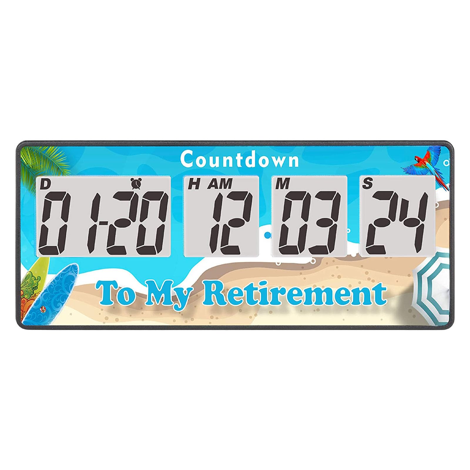 YOOREAL Digital 9999 Days Countdown Days Timer Clock,Retirement Countdown Timer,Magnet Design,Loud Alarm,Tracks Wedding Vacation Working Cooking Baby Birth (Blue)