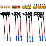 4 Types 12V Add-a-Circuit Adapter & Fuse Kit - Muhize Fuse Tap Fuse Holder with MICRO2 Mini ATC ATS Low Profile Tap dapter fo