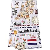VAMSII Netherlands Souvenir Holland Travel Kitchen Chef Towel Dutch Honeymoon Gift Amsterdam Souvenir Gift (USNetherlandTowel)