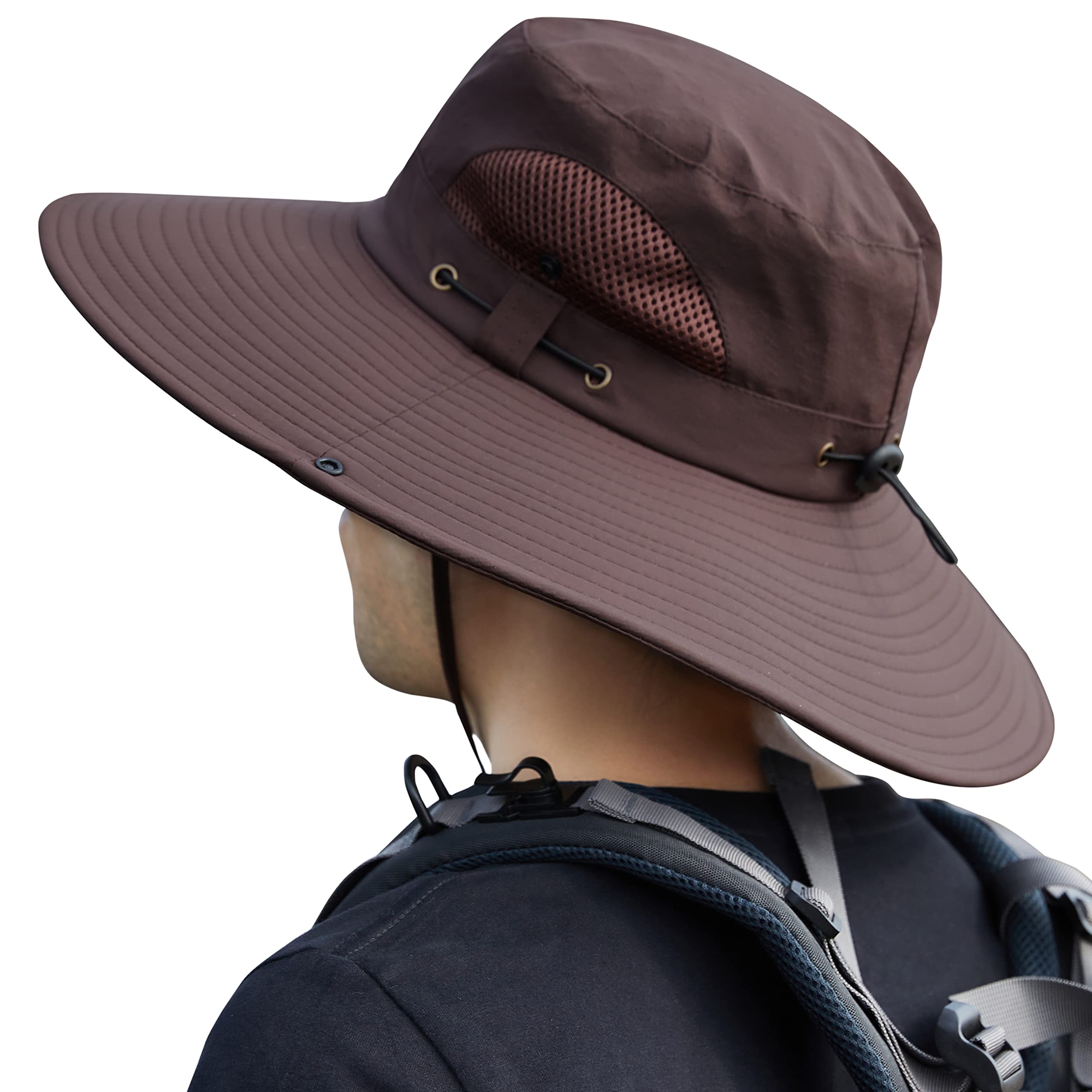 Waterproof UPF50+ Wide Brim Bucket Hat Foldable Sun Protection Waterproof UPF 50+ Bucket Hat for Women Men - Beige, One  main image 2
