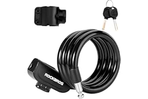 ROCKBROS Bike Lock Cable 4 Feet Bicycle Cable Lock with Mounting Bracket 2 Secure Keys 1/2 Inch Diameter