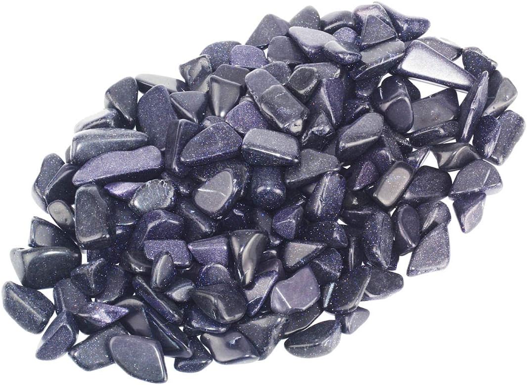 ZenQ 1 lb Blue Sandstone Tumbled Stone Chips Crushed Crystal Quartz Pieces