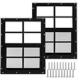 2 Pack White Shed Windows 24" x 27" Flush Mount