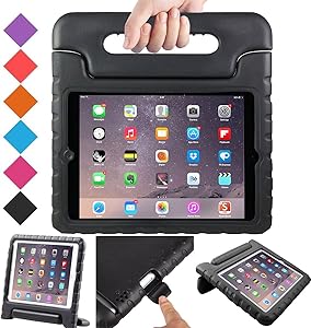 BMOUO ShockProof Convertible Handle Light Weight EVA Protective Stand Kids Case for Apple iPad 4, iPad 3 and iPad 2 - Black