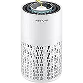 AIRROMI Air Purifier for Bedroom with HEPA 3-in-1 Filter, Pet Air Purifier for Home Cat Pee Smell, Covers Upto 990 Ft², Quiet 360° intake Air Cleaner for pet hair,allergies,Dust,Smoke A2001 White