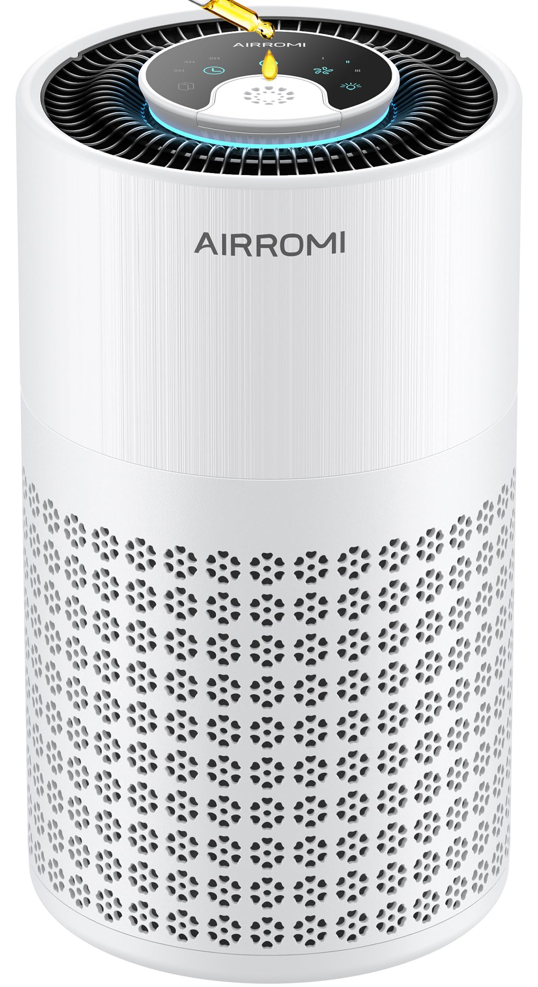 AIRROMI Air Purifier for Bedroom with HEPA 3-in-1 Filter, Pet Air Purifier for Home Cat Pee Smell, Covers Upto 990 Ft², Quiet 360° intake Air Cleaner for pet hair,allergies,Dust,Smoke A2001 White