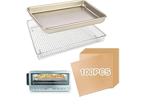 BRIKINTE Air Fryer Oven Accessories for Ninja SP151 Flip Toaster Oven, Parchment Paper Replacement Air Fryer Tray Air Fryer Pans for Ninja Foodi Flip Away Oven (only for sp151)