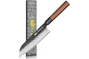 FINDKING Dynasty Series Japanese Santoku Knife, Professional Kitchen Knife, 9Cr18MoV High Carbon Steel Blade, African Rosewoo