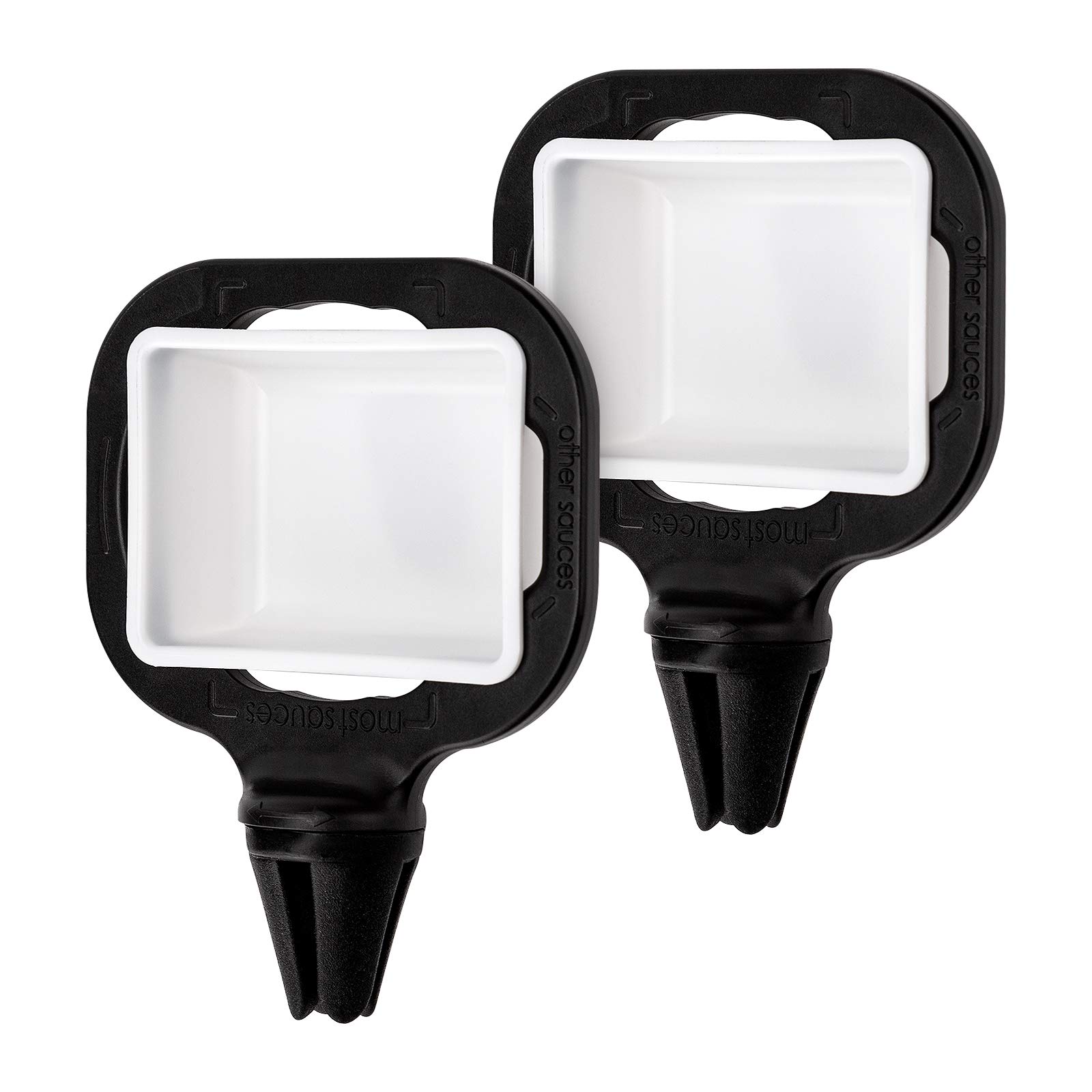 LUTER 2pcs Dip Clip In-car Sauce Cup Holder Dip Set Ketchup Mini Dipping Cups Car Accessories Sauce Container for Vents of Vehicle (Black)