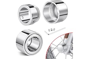 Benlari Upgraded Front Axle Nut Covers, CNC Stealthy Chrome Axle Nut Caps Compatible with Harley Touring Sportster Trike Dyna Heritage Softail Street Glide Road King Road Glide 2002-2023