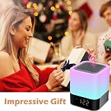 Biseoamz Bedside Lamp 5 in 1 Bluetooth Speaker Alarm Clock Night Light view 7