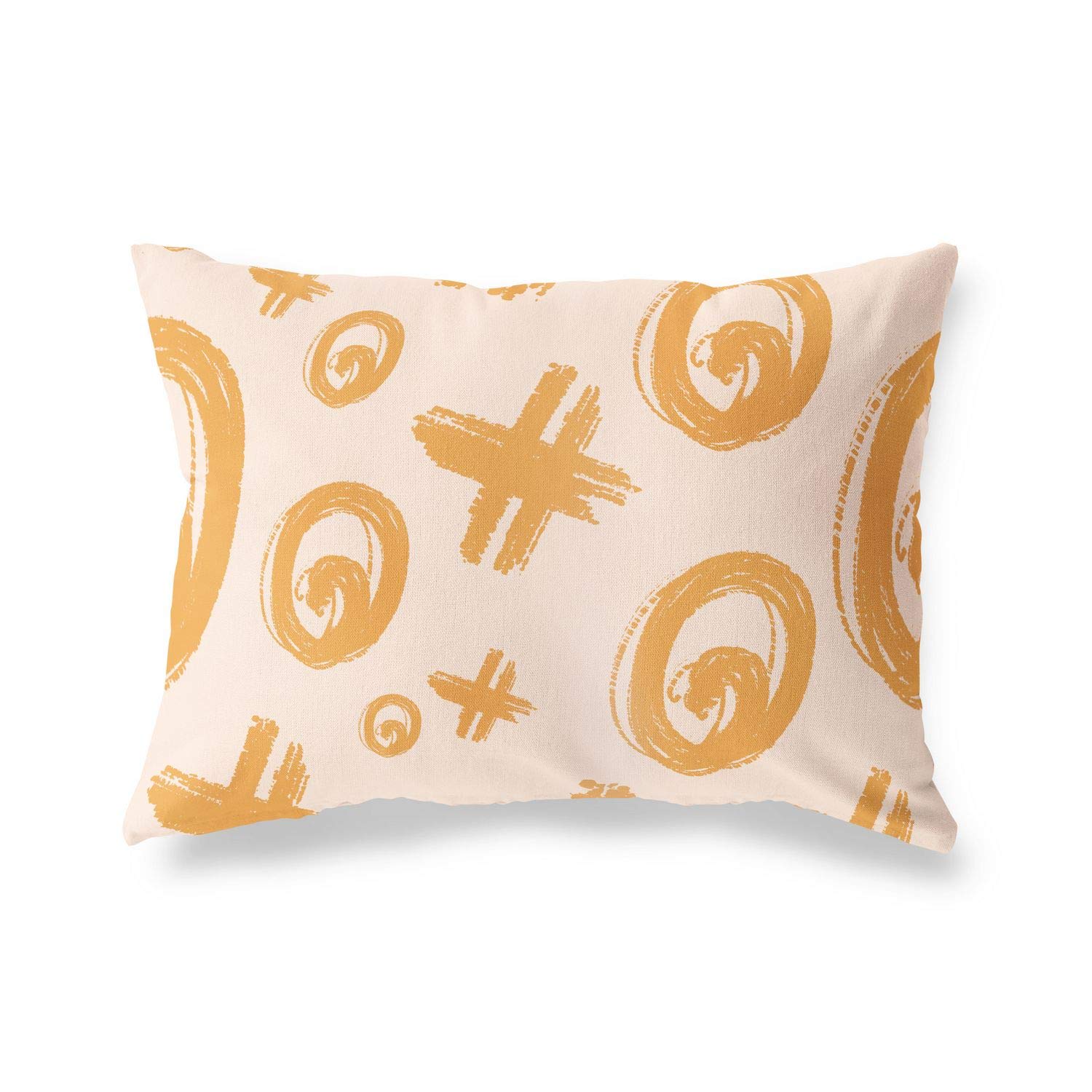 BonaMaison Decorative Cushion Cover, Orange-Off White Throw Pillow Covers, Home Decorative Pillowcases for Livingroom, Sofa, Bedroom, Size: 45X60 Cm - Designed and Manufactured in Turkey
