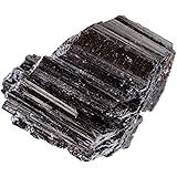 Black Tourmaline Raw Crystals, Large 1.25-2.0" Healing Crystals Natural Rough Stones Crystal for Tumbling, Cabbing, Fountain 