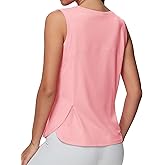 THE GYM PEOPLE Women's Workout Tank Tops Loose Fit Sleeveless Breathable Yoga Shirts with Side Slits