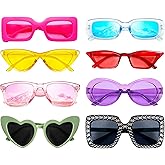 Matcheck 8 Mixed Style Colored Sunglasses Pink Classic Retro Party Favors Eyewear Costume Accessories Bulk Glasses for Women