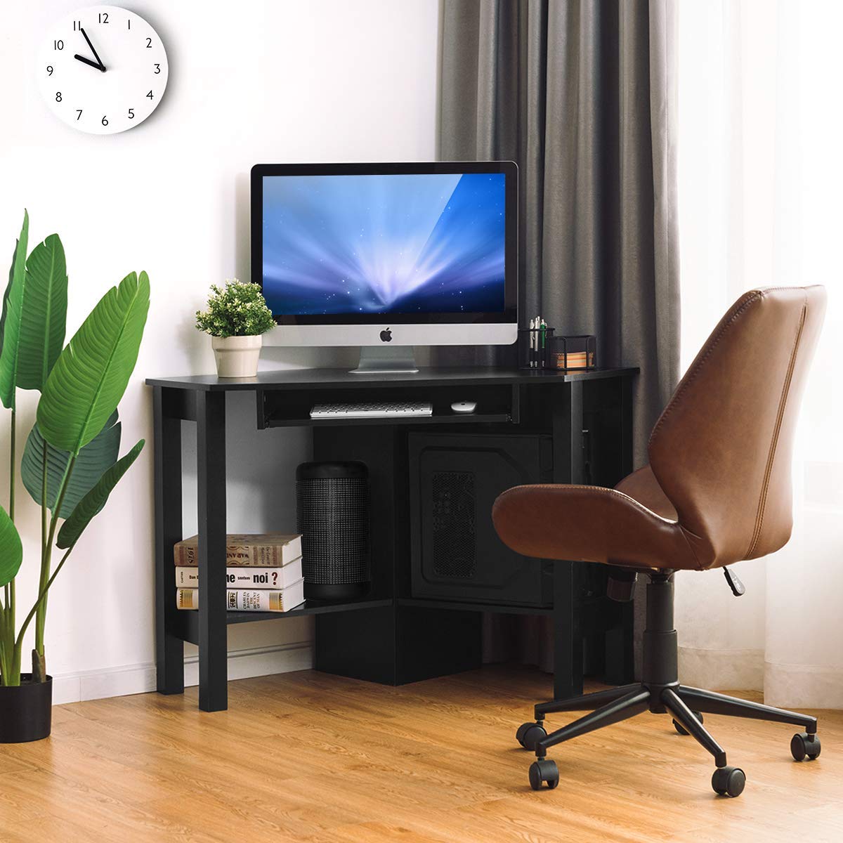 COSTWAY Mesa de Ordenador Escritorio Esquinera 120 x 60 x 76,5 cm TV