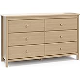 Storkcraft Alpine 6-Drawer Dresser (Driftwood) – GREENGUARD Gold Certified, Brown Dresser for Bedroom, Kids & Nursery Storage Drawers, Safety Interlocking Drawers, Pre-Installed Tracks, Kids Bedroom