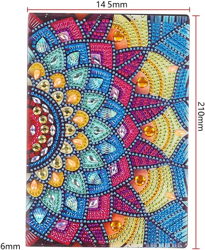 DCIDBEI Diamond Painting Notebooks Blank A5 Writing Journal Notebook with DIY Mandala 5D Diamond Painting Leather Cover 50 Plain Pages Daily Sketchbook Diary Kids Birthday Gifts 50 Sheets 120 Pages - Image 3