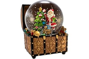 Kurt S. Adler J3259 100mm Wind-Up Musical Santa Water Globe in Treasure Chest