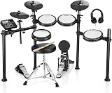 Donner DED-200 Electric Drum Set 8-Pace Mesh Heads Throne Sticks Audio Cable view 1