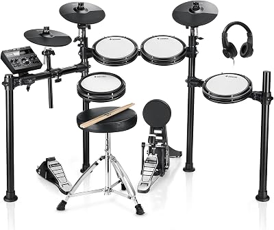 Donner DED-200 Electric Drum Set 8-Pace Mesh Heads Throne Sticks Audio Cable