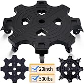 20 Inch Plant Caddy With Wheels - Heavy Duty Outdoor Indoor Rolling Plant Stand With Casters Black Plant Dolly Large Potted Planter Cart For Big Flower Pots Plants Pots, Heart Shaped Garden Pot Mover