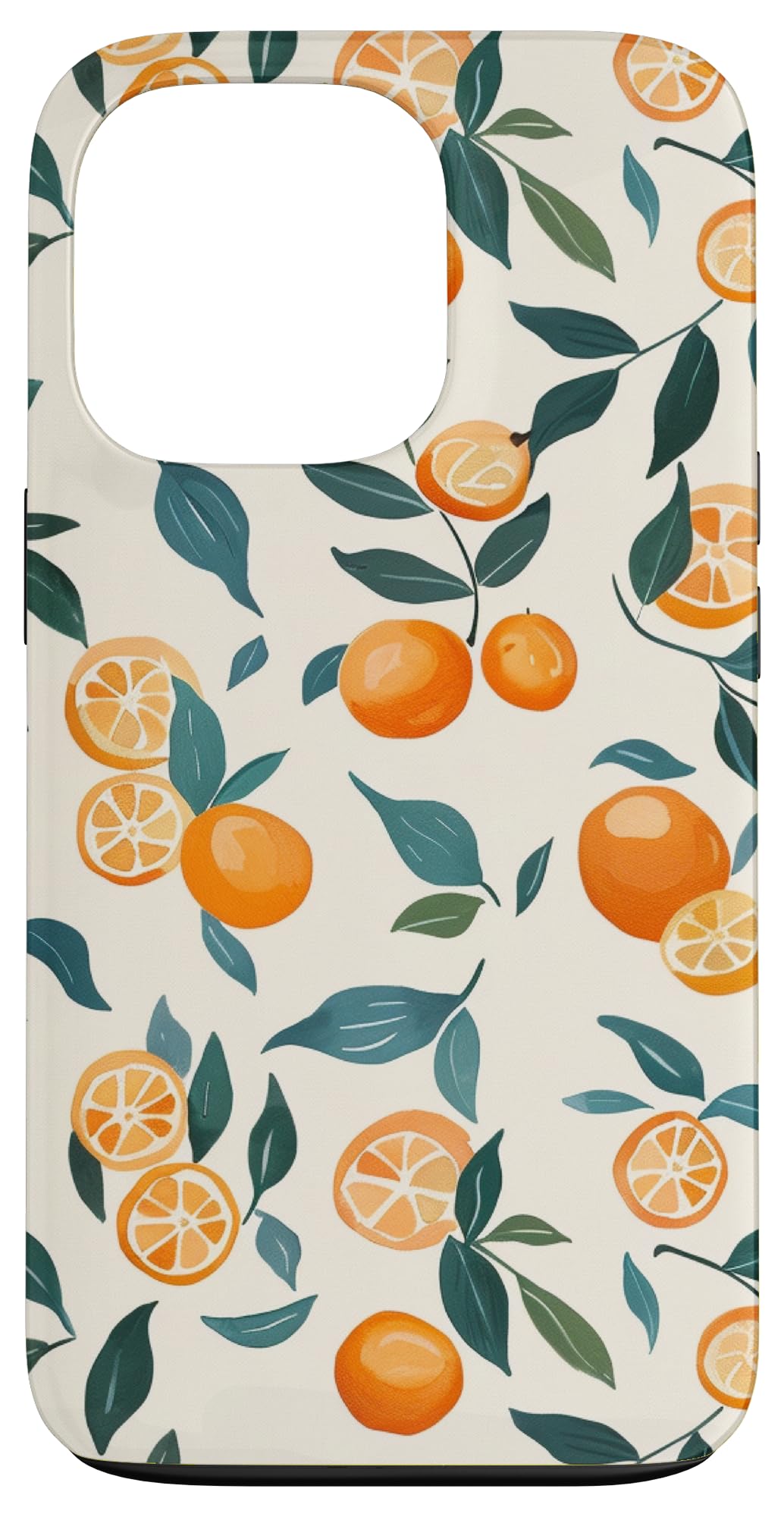 iPhone 13 Pro Minimalist Orange Fruit Pattern Art Case