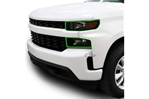 BOGAR TECH DESIGNS Full Headlight Light Tint Film Kit Compatible with Chevy Silverado 2019-2021, Dark Smoke