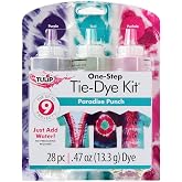Tulip One-Step Tie-Dye 3 Color Kit, Easy Techniques, Vibrant &amp; Permanent Fabric Designs Tie Dye, Paradise Punch Colors: Purple, Teal, Fuchsia