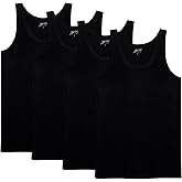 Brix Men's Tank Top Undershirts - 100% Cotton Slim FIT Multipack Tagless Shirts.