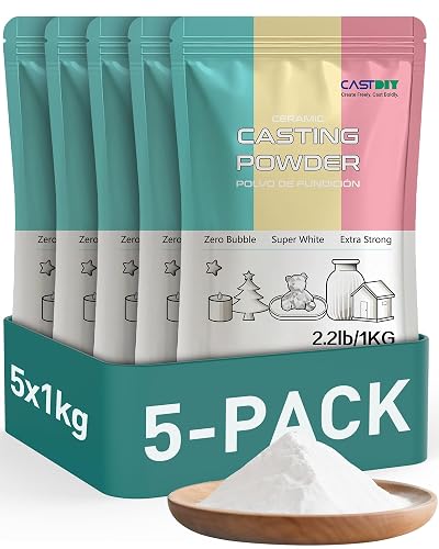 Hard Plaster Powder CASTDIY Casting Powder 5 kg, Zero Bubbles, Super White, Super Hard ...