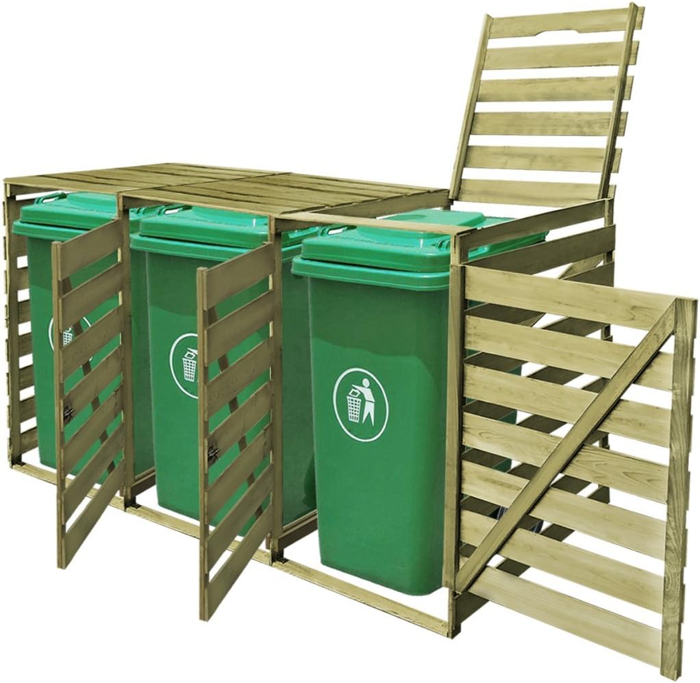 Festnight Cobertizo para Contenedor de Basura de Madera: Amazon.es