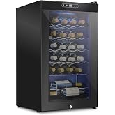 Schmecke 24 Bottle Compressor Wine Cooler Refrigerator w/Lock | Large Freestanding Wine Cellar | 41f-64f Digital Temperature Control Wine Fridge For Red, White, Champagne or Sparkling Wine - Black